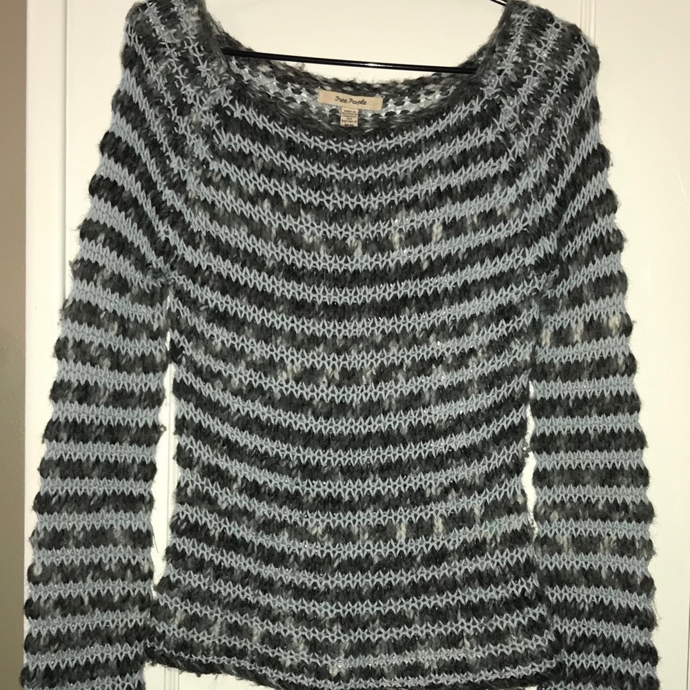 Free People, Knit Sweater, Medium, Blue/Gray, EUC